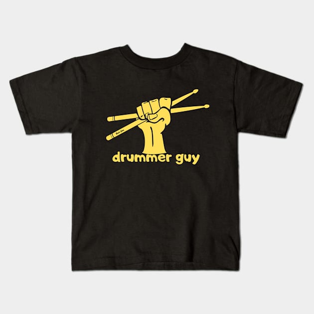 drummer guy Kids T-Shirt by Vitarisa Tees